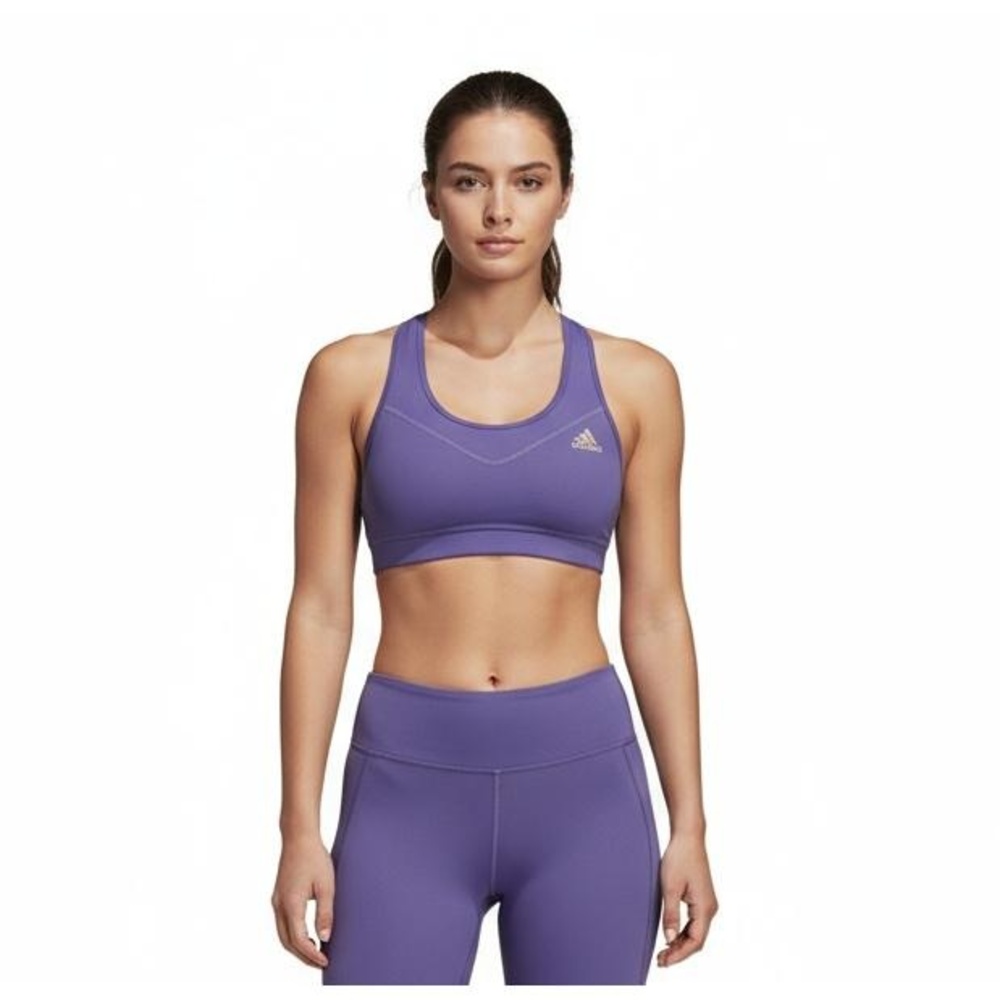 Adidas Sports Bra Womens Purple Techfit Racerback Activewear Workout Size M